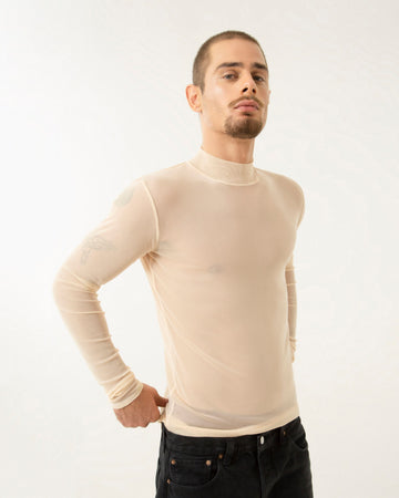 Beige Mesh Bodysuit