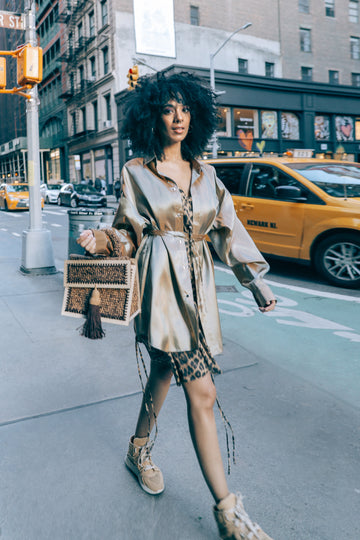 Beige taffeta shirt