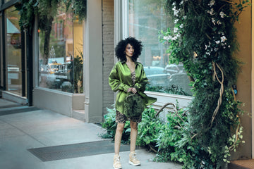 Green taffeta shirt