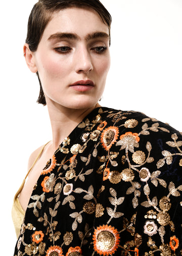 Hand embroidered floral shawl