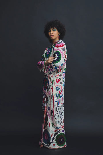 Embroidered suzani afghan coat