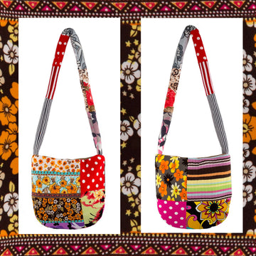 Floral boho patchwork crossbody bag