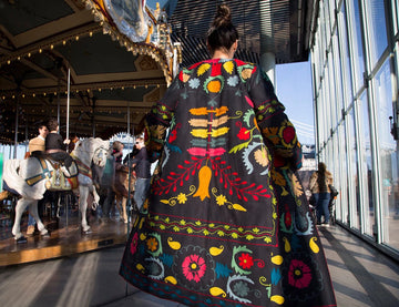 Embroidered suzani afghan coat