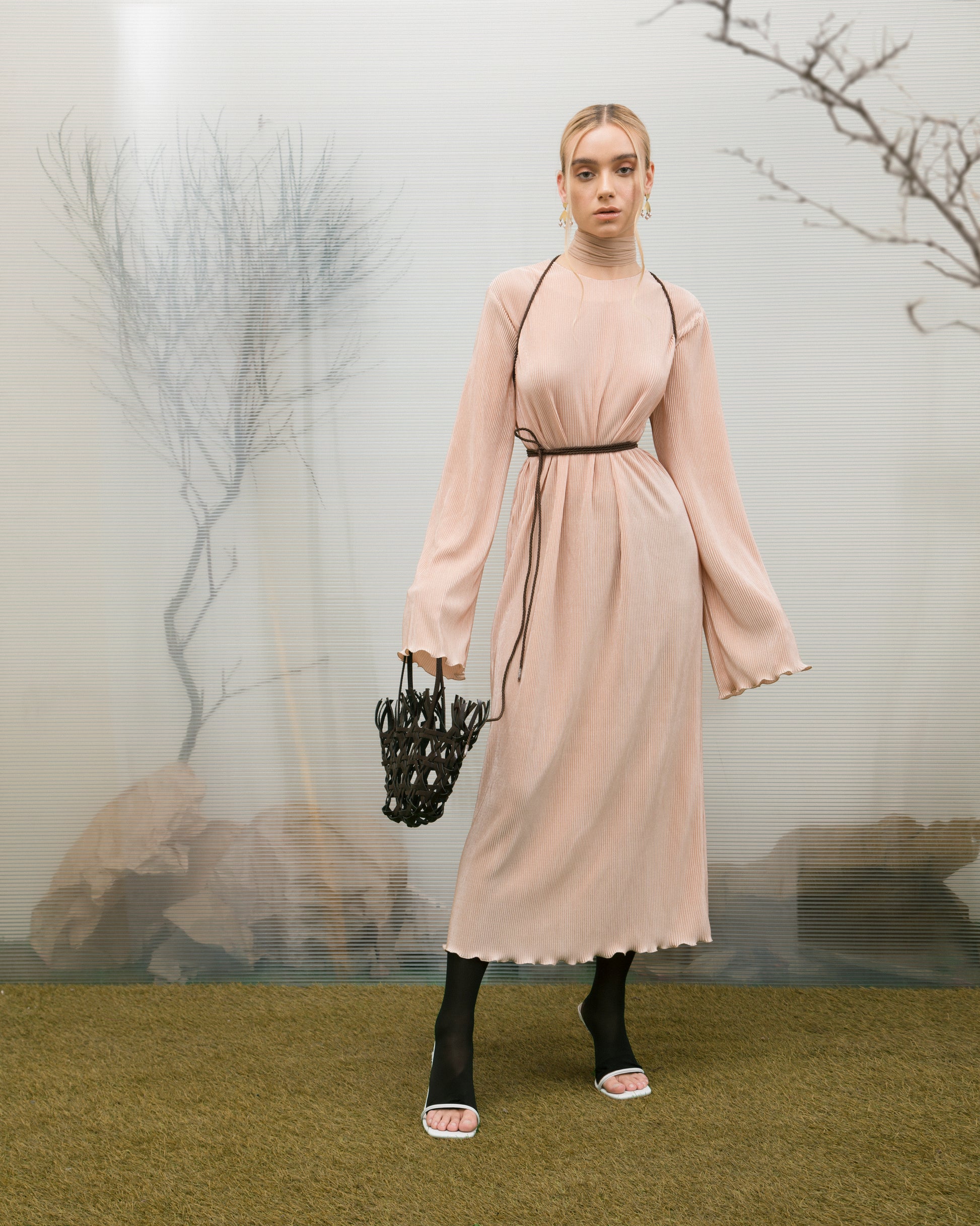 Pink pleated relaxed fit dress Pink pleated relaxed fit dress