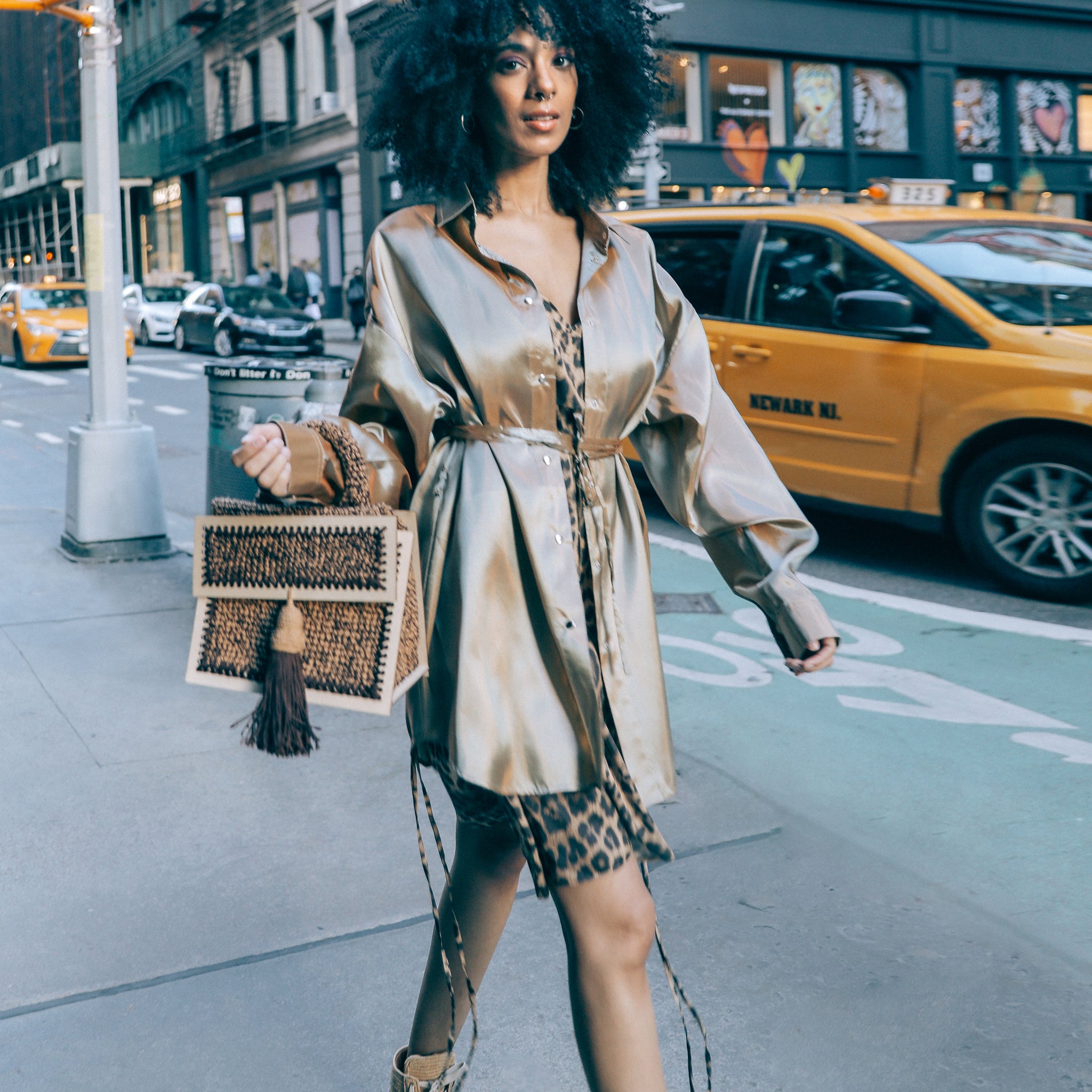Beige taffeta shirt