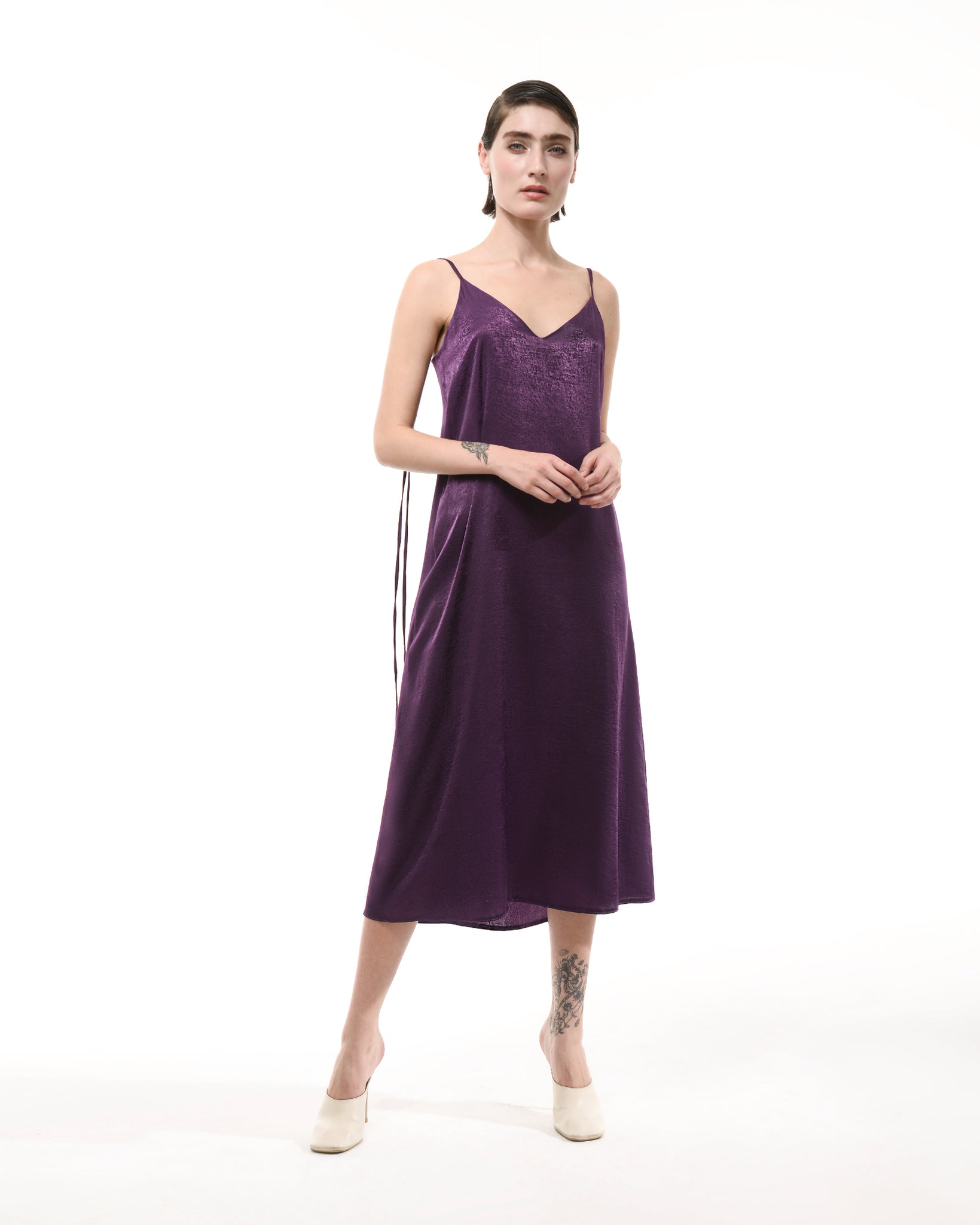 Purple silk slip sleeveless midi dress Purple silk slip sleeveless midi dress