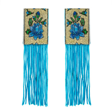 Traditional floral fabric earrings