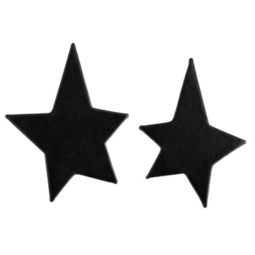 Star leather statement earrings