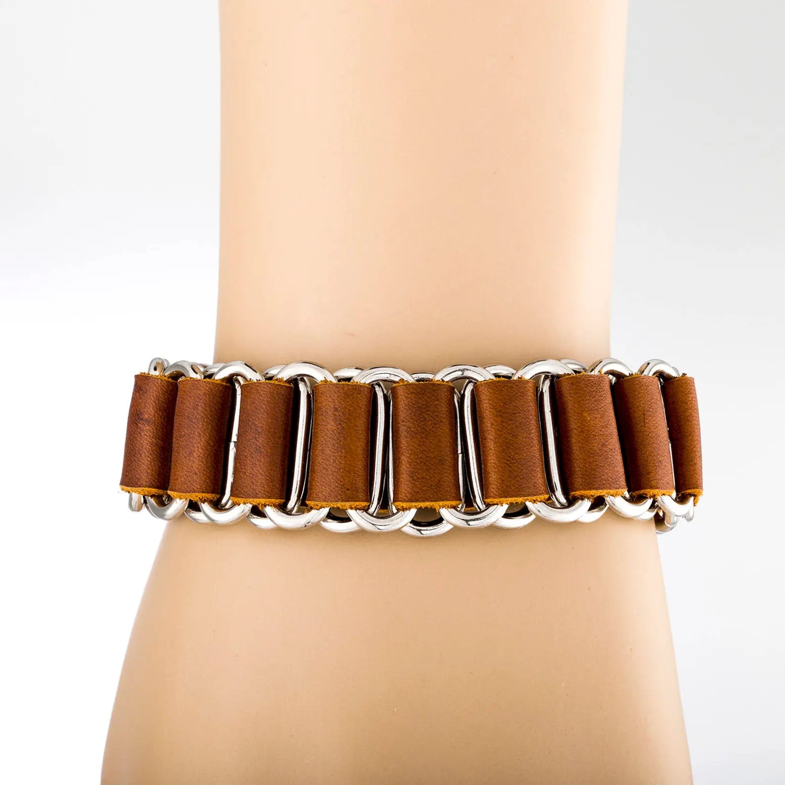 Leather chain bracelet
