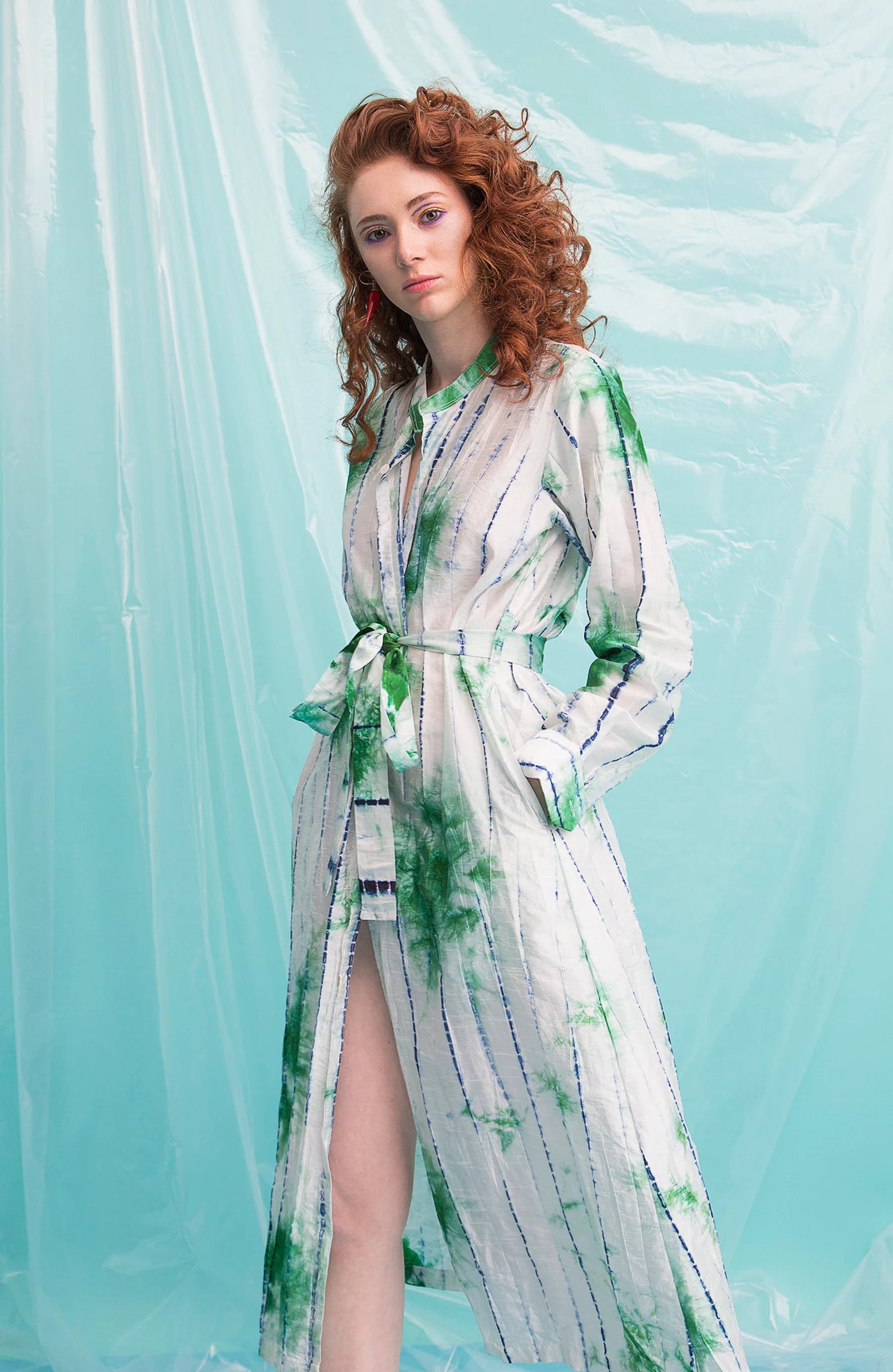 Green tie dye shibori dress Green tie dye shibori dress