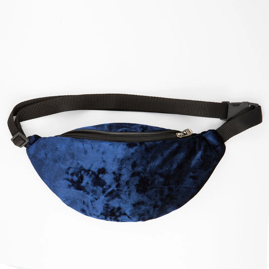 Blue velvet belt Bag