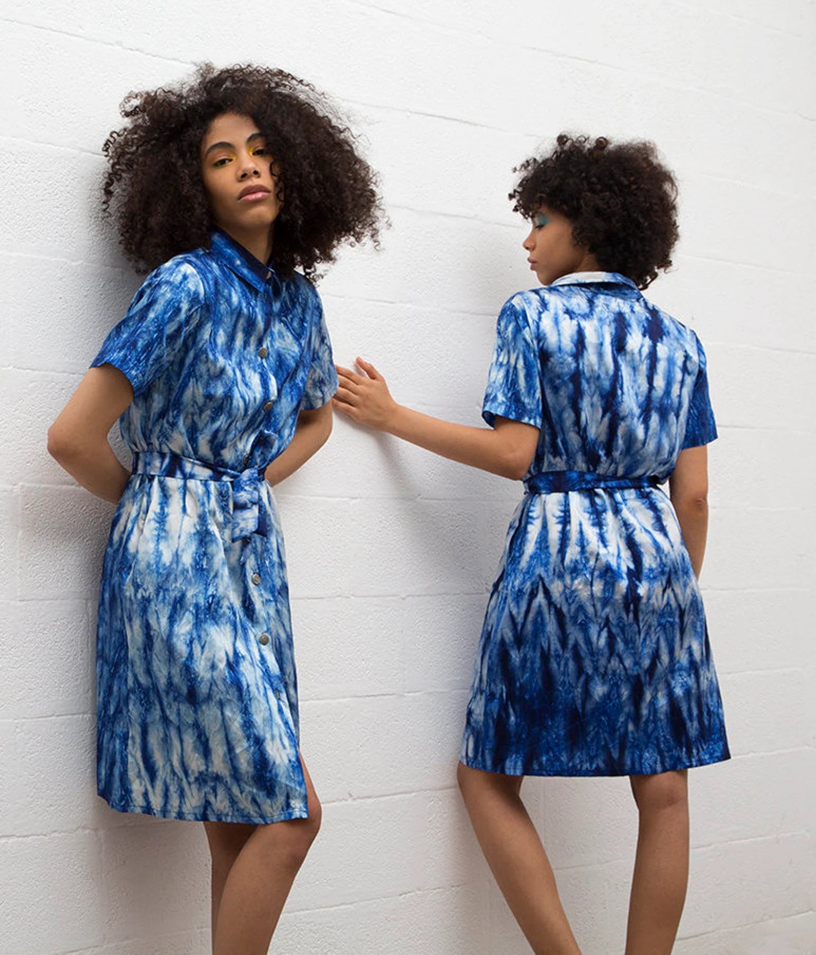 Indigo blue tie dye shibori Dress