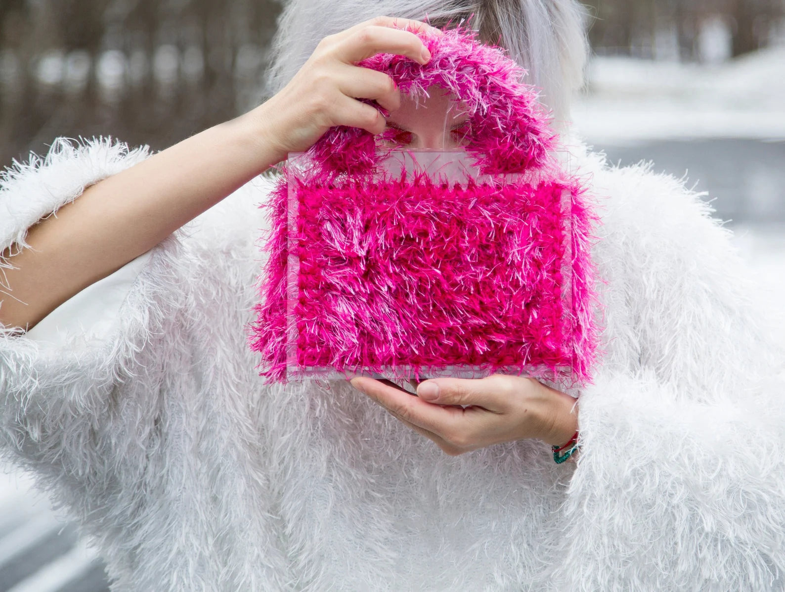 Pink fashionista acrylic bag