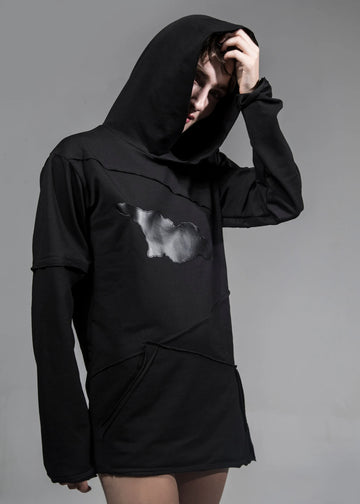 Unisex black hoodie